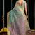 Turquoise soft spun cotton zari woven saree with blouse