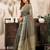Grey khadi cotton zari woven saree with blouse
