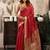 Maroon khadi cotton zari woven saree with blouse