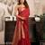 Maroon khadi cotton zari woven saree with blouse