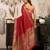 Maroon khadi cotton zari woven saree with blouse