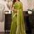 Green khadi cotton zari woven saree with blouse