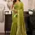 green zari woven khadi cotton saree