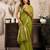 Green khadi cotton zari woven saree with blouse