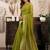 Green khadi cotton zari woven saree with blouse
