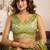 Green khadi cotton zari woven saree with blouse