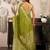 Green khadi cotton zari woven saree with blouse
