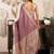 Wine khadi cotton zari woven saree with blouse