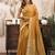Mustard khadi cotton zari woven saree with blouse