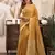 Mustard khadi cotton zari woven saree with blouse