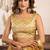 Mustard khadi cotton zari woven saree with blouse