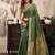 Bottle green khadi cotton zari woven saree with blouse