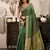 Bottle green khadi cotton zari woven saree with blouse