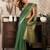 Bottle green khadi cotton zari woven saree with blouse