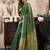 Bottle green khadi cotton zari woven saree with blouse