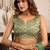 Bottle green khadi cotton zari woven saree with blouse