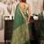 Bottle green khadi cotton zari woven saree with blouse