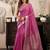 Magenta khadi cotton zari woven saree with blouse