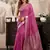 Magenta khadi cotton zari woven saree with blouse