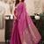 Magenta khadi cotton zari woven saree with blouse