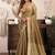 Beige khadi cotton zari woven saree with blouse