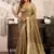 Beige khadi cotton zari woven saree with blouse