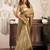 Beige khadi cotton zari woven saree with blouse