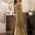 Beige khadi cotton zari woven saree with blouse