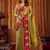 Mehendi soft tissue zari woven saree with blouse