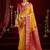 Yellow modal banarasi zari woven saree with blouse