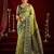Pista green modal banarasi zari woven saree with blouse