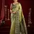 Pista green modal banarasi zari woven saree with blouse