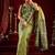 Pista green modal banarasi zari woven saree with blouse