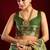 Pista green modal banarasi zari woven saree with blouse
