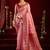 Baby pink modal banarasi zari woven saree with blouse