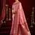 Baby pink modal banarasi zari woven saree with blouse