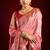 Baby pink modal banarasi zari woven saree with blouse