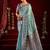 Sky blue modal banarasi zari woven saree with blouse