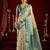 Off white modal banarasi zari woven saree with blouse