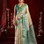 Off white modal banarasi zari woven saree with blouse