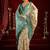 Off white modal banarasi zari woven saree with blouse