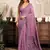 Purple modal art silk warli work saree with blouse