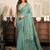 Sky blue modal art silk warli work saree with blouse