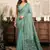 Sky blue modal art silk warli work saree with blouse