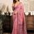 Pink modal art silk warli work saree with blouse