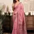 Pink modal art silk warli work saree with blouse