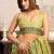 Green modal art silk warli work saree with blouse