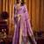 Purple khadi cotton mina work saree with blouse