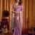 Purple khadi cotton mina work saree with blouse