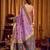 Purple khadi cotton mina work saree with blouse